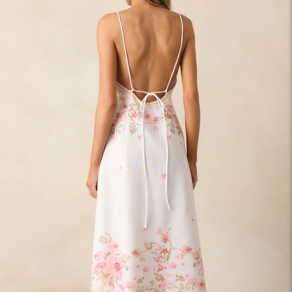 Red Dress Boutique Floral Midi Dress - White and Pink - NWT - Picture 2 of 5